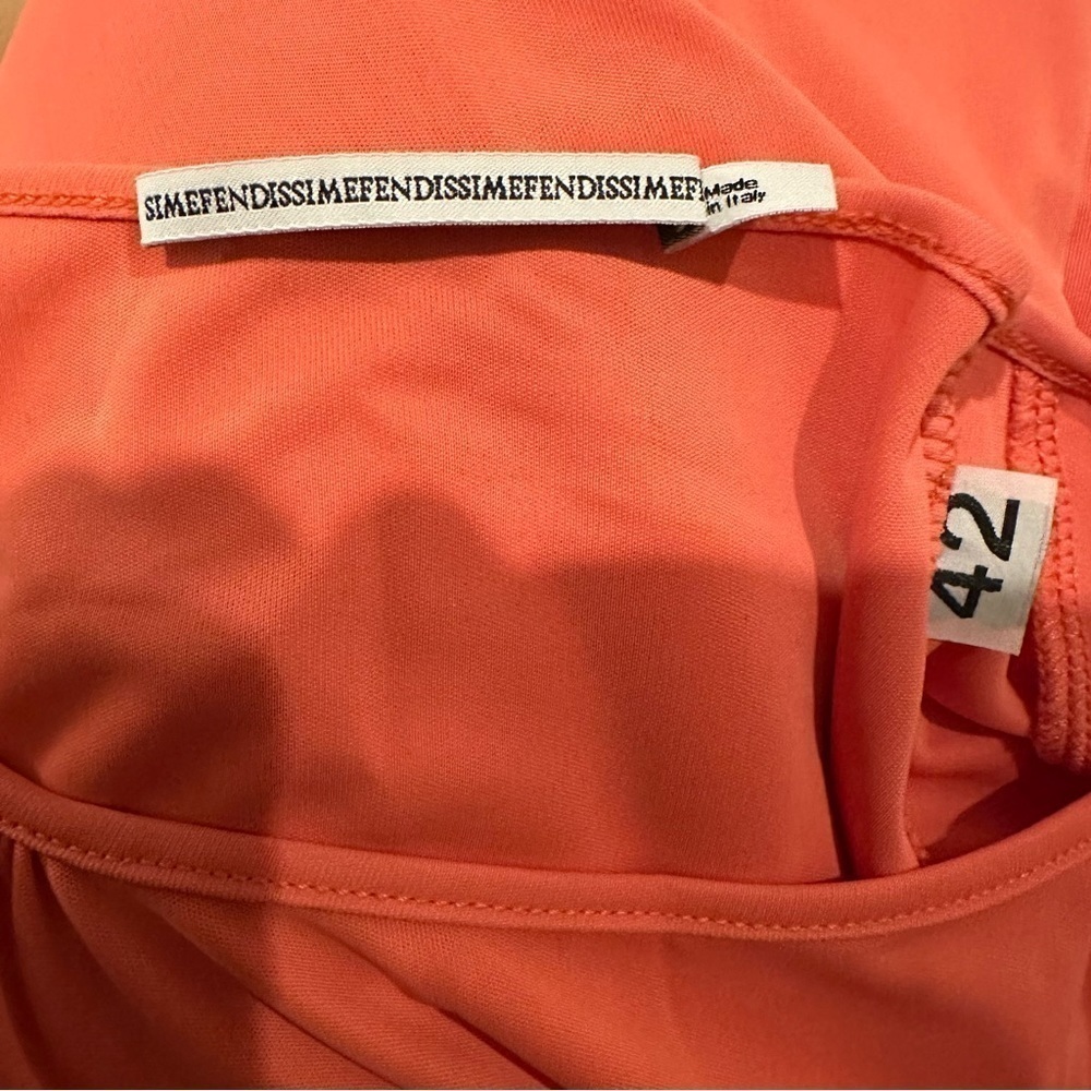 Fendissime FENDI Women’s 3/4 Sleeve Top soft stretchy peach orange Sz US 8 - Picture 3 of 6